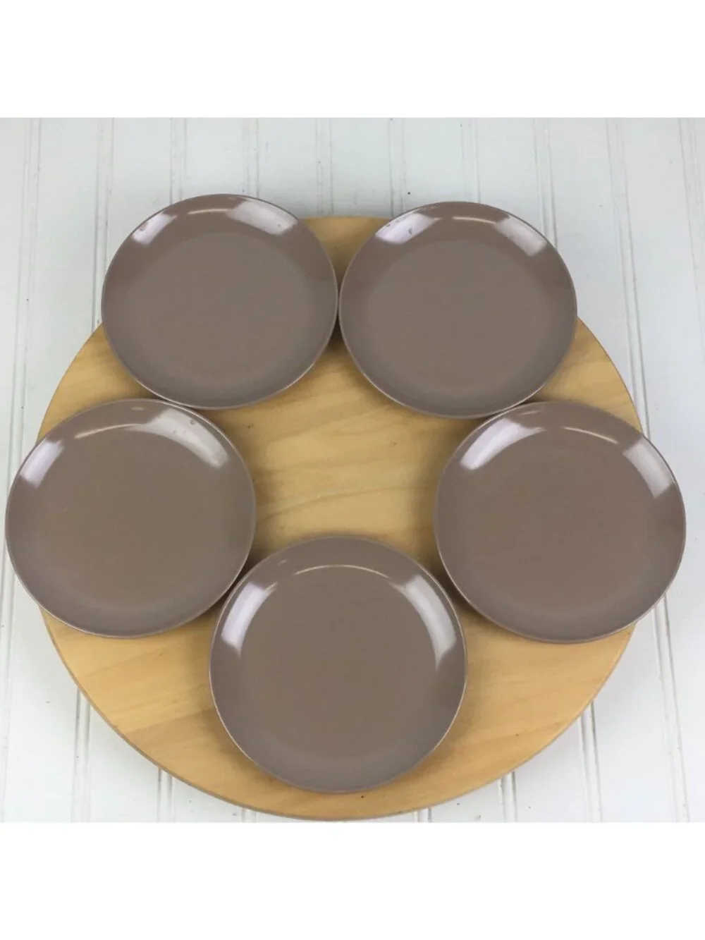 Vintage Brown Melamine Bread Snack Plates 5 7/8
